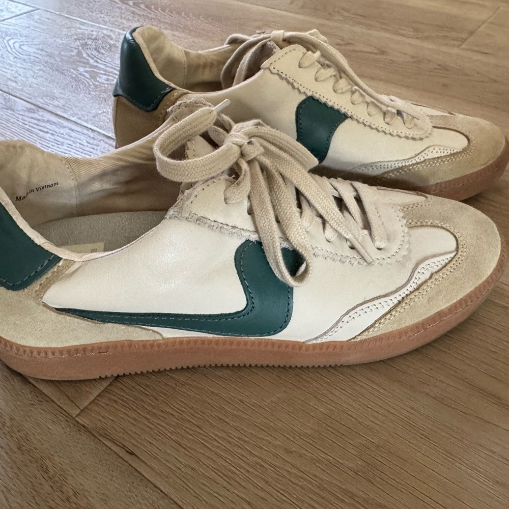 Used once Dolce Vita White and Teal Casual Sneakers